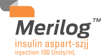 Merilog® insulin aspart-szjj injection 100 Units/mL logo.